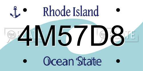 4M57D8 Rhode Island License Plate