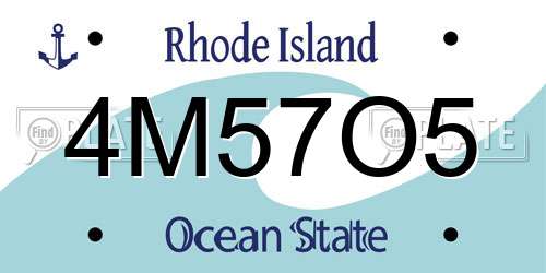 4M57O5 Rhode Island License Plate