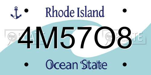 4M57O8 Rhode Island License Plate