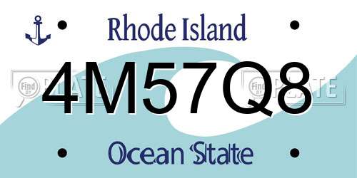 4M57Q8 Rhode Island License Plate