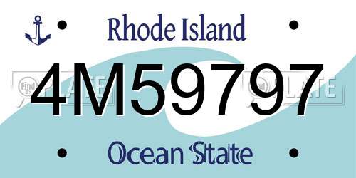 4M59797 Rhode Island License Plate