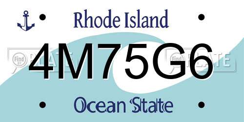 4M75G6 Rhode Island License Plate