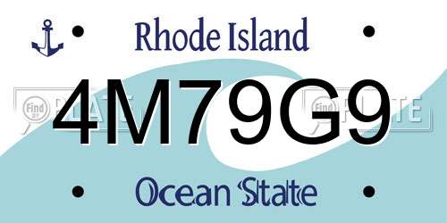 4M79G9 Rhode Island License Plate