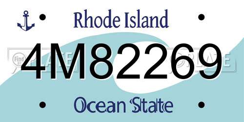 4M82269 Rhode Island License Plate