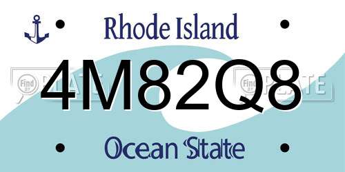 4M82Q8 Rhode Island License Plate