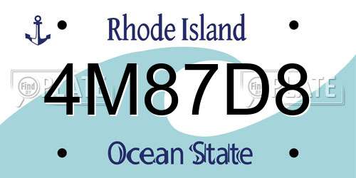 4M87D8 Rhode Island License Plate
