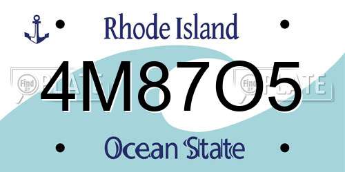 4M87O5 Rhode Island License Plate