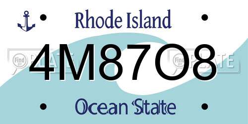 4M87O8 Rhode Island License Plate