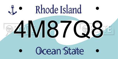 4M87Q8 Rhode Island License Plate