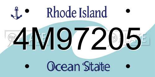 4M97205 Rhode Island License Plate