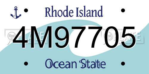 4M97705 Rhode Island License Plate