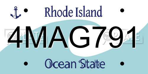 4MAG791 Rhode Island License Plate