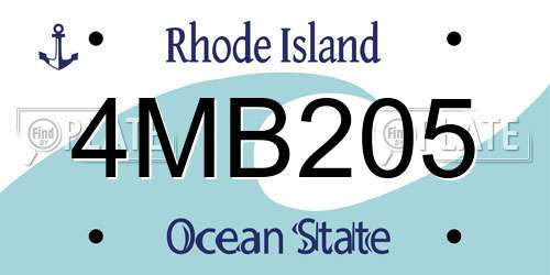 4MB205 Rhode Island License Plate