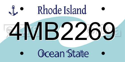 4MB2269 Rhode Island License Plate