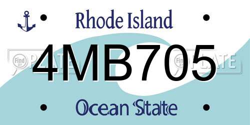 4MB705 Rhode Island License Plate