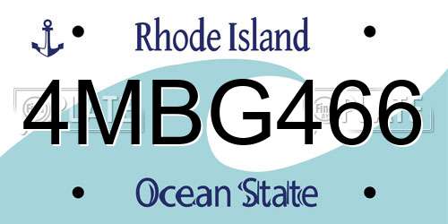 4MBG466 Rhode Island License Plate