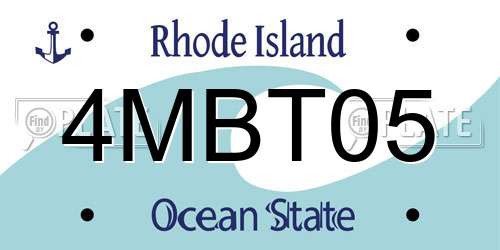 4MBT05 Rhode Island License Plate