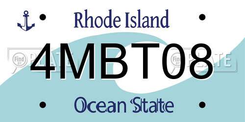 4MBT08 Rhode Island License Plate