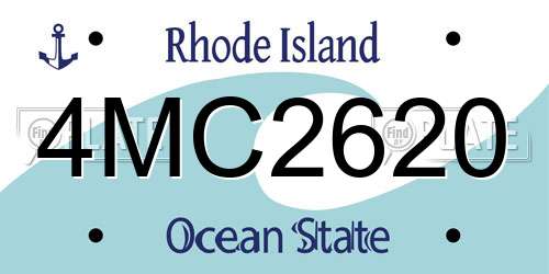 4MC2620 Rhode Island License Plate