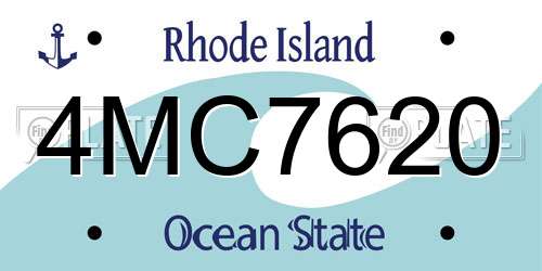 4MC7620 Rhode Island License Plate