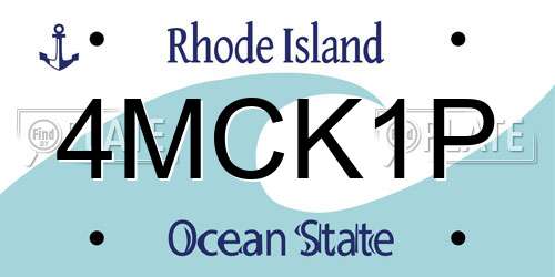 4MCK1P Rhode Island License Plate