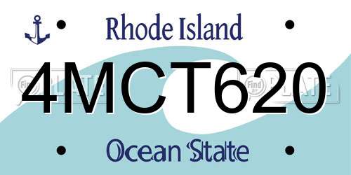 4MCT620 Rhode Island License Plate