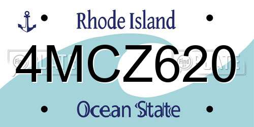 4MCZ620 Rhode Island License Plate
