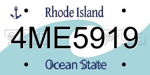 4ME5919 Rhode Island License Plate