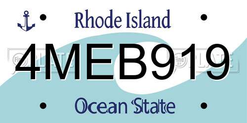 4MEB919 Rhode Island License Plate