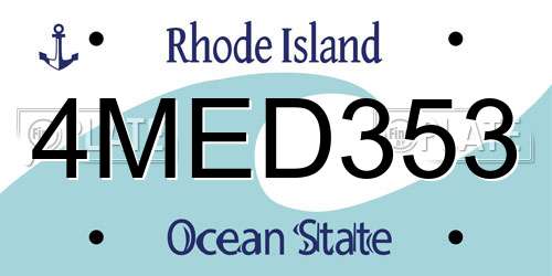 4MED353 Rhode Island License Plate