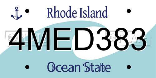 4MED383 Rhode Island License Plate