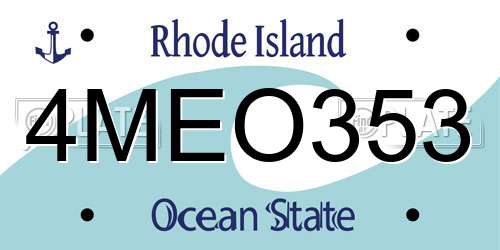 4MEO353 Rhode Island License Plate