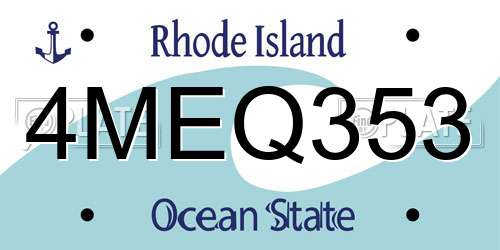 4MEQ353 Rhode Island License Plate