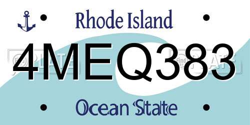 4MEQ383 Rhode Island License Plate