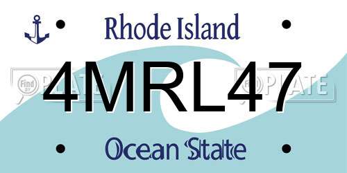 4MRL47 Rhode Island License Plate
