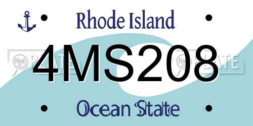 4MS208 Rhode Island License Plate