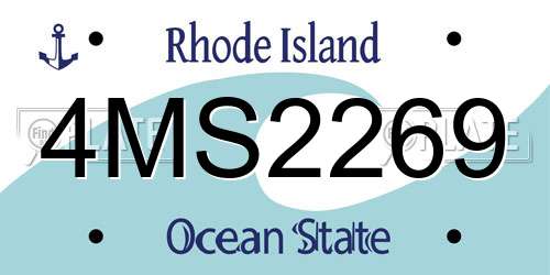 4MS2269 Rhode Island License Plate