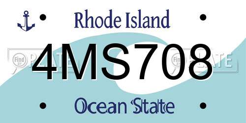 4MS708 Rhode Island License Plate