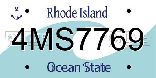 4MS7769 Rhode Island License Plate