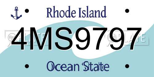 4MS9797 Rhode Island License Plate