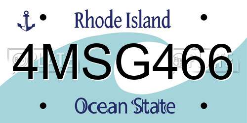 4MSG466 Rhode Island License Plate