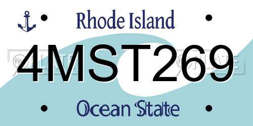 4MST269 Rhode Island License Plate