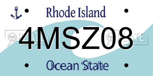4MSZ08 Rhode Island License Plate