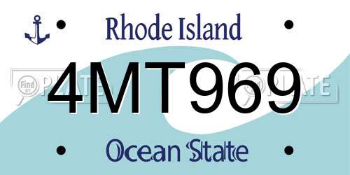 4MT969 Rhode Island License Plate