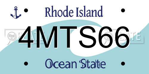 4MTS66 Rhode Island License Plate