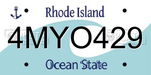 4MYO429 Rhode Island License Plate