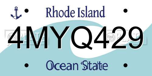 4MYQ429 Rhode Island License Plate
