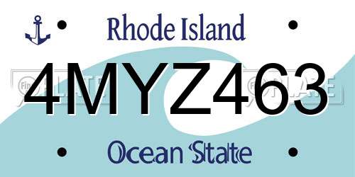 4MYZ463 Rhode Island License Plate