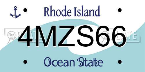 4MZS66 Rhode Island License Plate