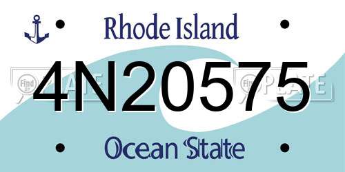 4N20575 Rhode Island License Plate